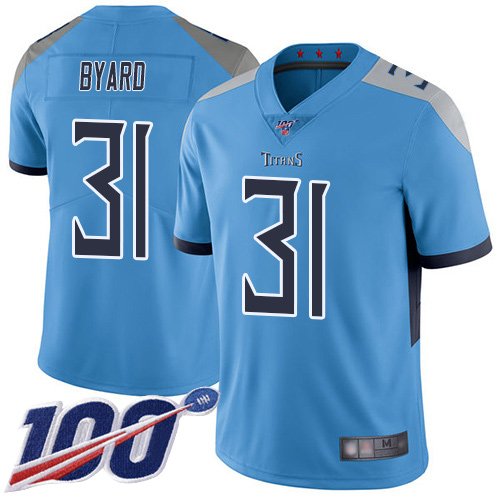 Nike Titans #31 Kevin Byard Light Blue Alternate Stitched NFL 100th Season Vapor Limited Jersey - TNT180