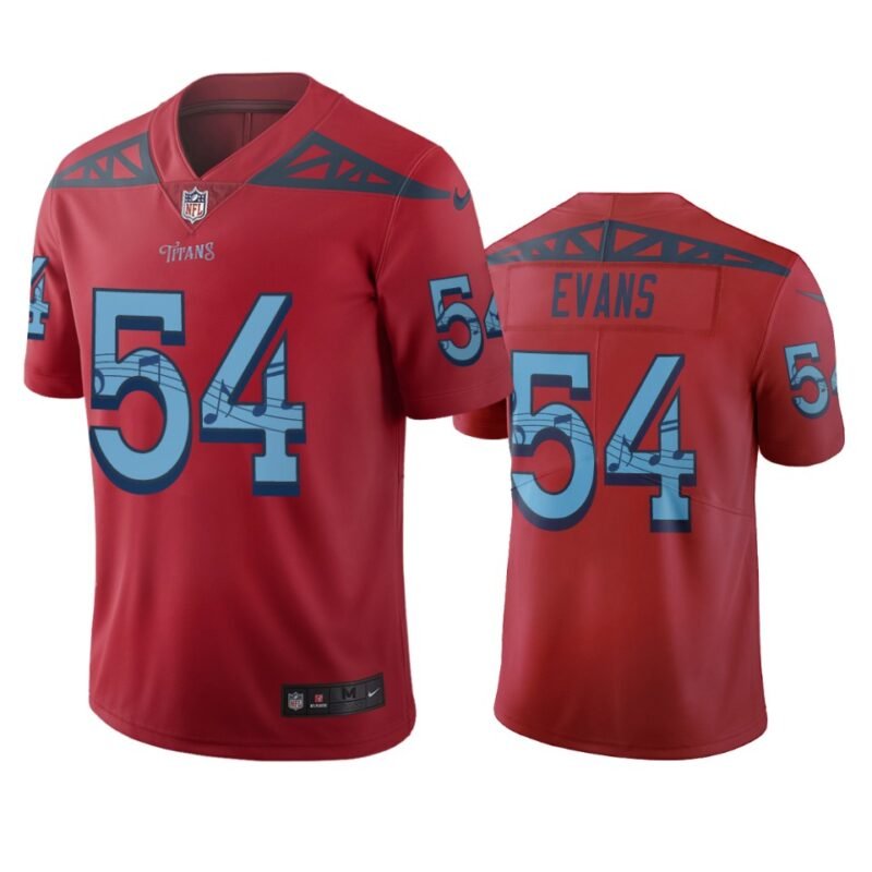 Tennessee Titans #54 Rashaan Evans Red Vapor Limited City Edition NFL Jersey - TNT16