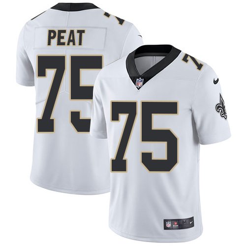 Nike Saints #75 Andrus Peat White Stitched NFL Vapor Untouchable Limited Jersey - NOS185