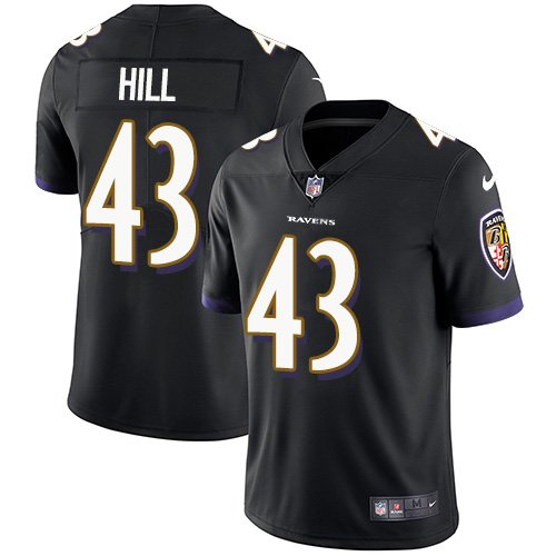 Nike Ravens #43 Justice Hill Black Alternate Stitched NFL Vapor Untouchable Limited Jersey - BRJ301