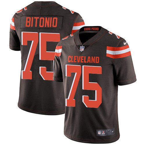 Nike Browns #75 Joel Bitonio Brown Team Color Stitched NFL Vapor Untouchable Limited Jersey - CLB154