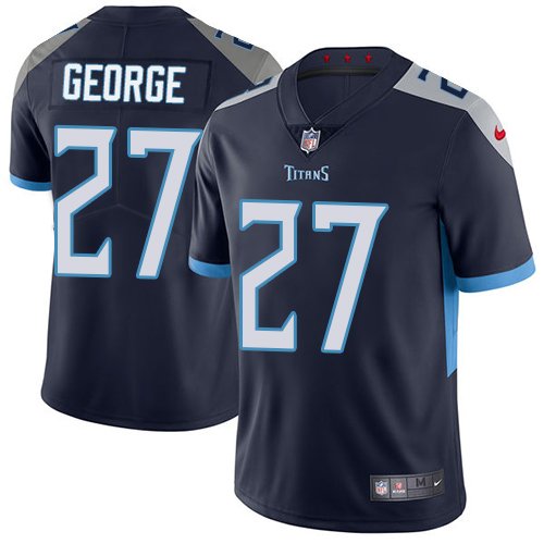 Nike Titans #27 Eddie George Navy Blue Team Color Stitched NFL Vapor Untouchable Limited Jersey - TNT173