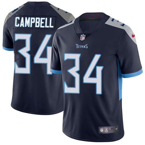 Nike Titans #34 Earl Campbell Navy Blue Team Color Stitched NFL Vapor Untouchable Limited Jersey - TNT96