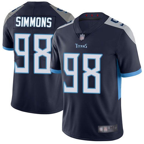 Nike Titans #98 Jeffery Simmons Navy Blue Team Color Stitched NFL Vapor Untouchable Limited Jersey - TNT03