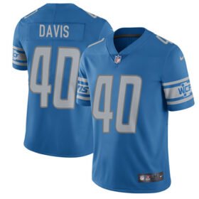 Nike Lions #40 Jarrad Davis Blue Team Color Stitched NFL Vapor Untouchable Limited Jersey - DTL301