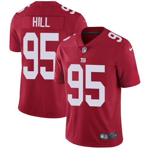 Nike Giants #95 B.J. Hill Red Alternate Stitched NFL Vapor Untouchable Limited Jersey - NYG145