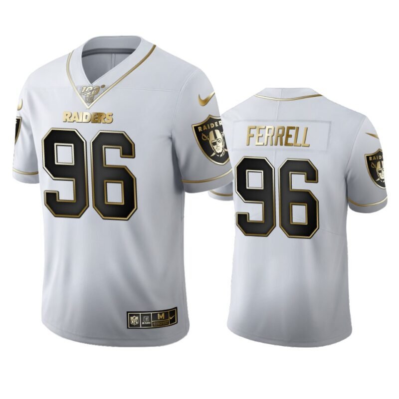 Las Vegas Raiders #96 Clelin Ferrell Nike White Golden Edition Vapor Limited NFL 100 Jersey - LVR04