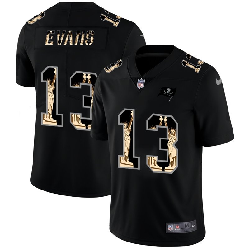 Tampa Bay Buccaneers #13 Mike Evans Carbon Black Vapor Statue Of Liberty Limited NFL Jersey - TBB92