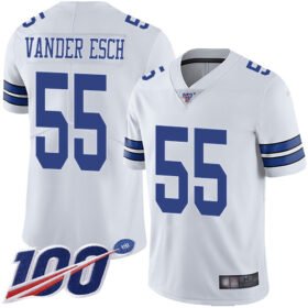 Nike Cowboys #55 Leighton Vander Esch White Stitched NFL 100th Season Vapor Limited Jersey - DLC267