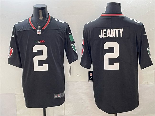 Black Las Vegas Raiders #2 Ashton Jeanty Mexico Vapor Limited Stitched Football Jersey - LVR92