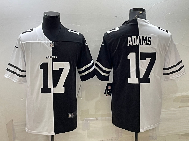 Black/White Las Vegas Raiders #17 Davante Adams Split Vapor Untouchable Limited Stitched Jersey - LVR169