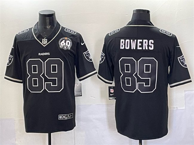 Black Las Vegas Raiders #89 Brock Bowers Shadow Vapor Limited Stitched Jersey - LVR28