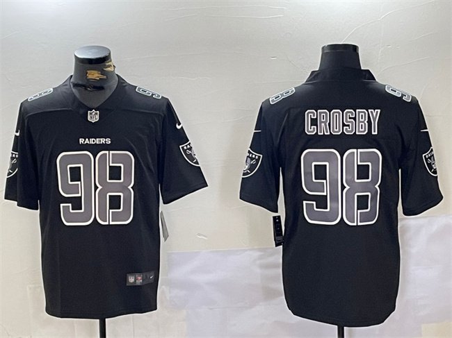 Black Las Vegas Raiders #98 Maxx Crosby Vapor Limited Stitched Jersey - LVR94