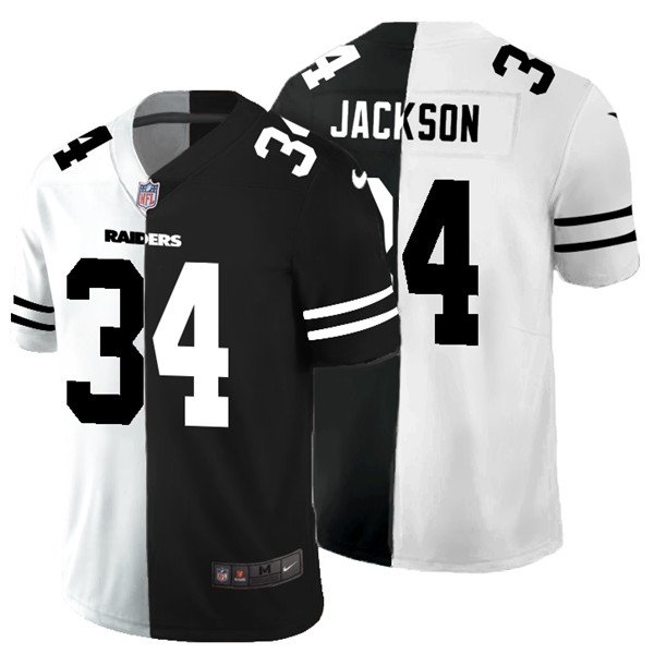 Las Vegas Raiders Black & White Split #34 Bo Jackson Vapor Untouchable Limited Stitched Jersey - LVR140