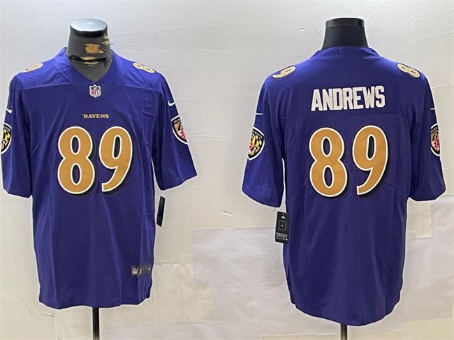 Purple Baltimore Ravens #89 Mark Andrews Gold Vapor Untouchable Limited Football Jersey - BRJ217