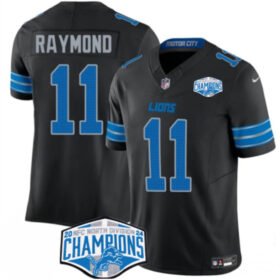Black Detroit Lions #11 Kalif Raymond 2024 NFC North Champions F.U.S.E. Vapor Limited Stitched Jersey - DTL119