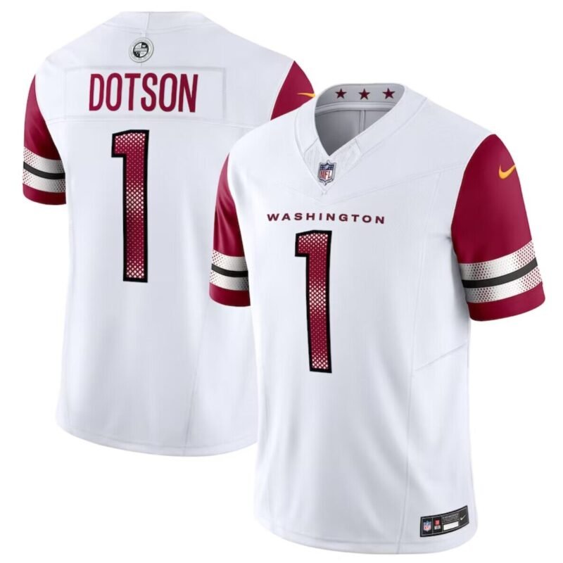 White Washington Commanders #1 Jahan Dotson 2023 F.U.S.E. Vapor Limited Stitched Football Jersey - WAC134