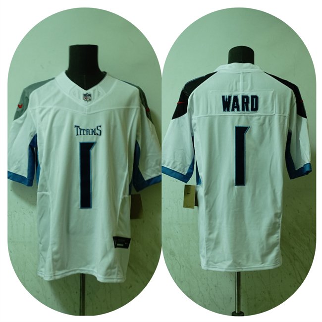 White Tennessee Titans #1 Cameron Ward 2025 Draft F.U.S.E. Vapor Limited Stitched Football Jersey - TNT202