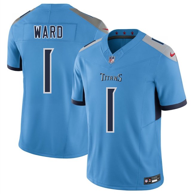 Blue Tennessee Titans #1 Cameron Ward 2025 Draft F.U.S.E. Vapor Limited Stitched Football Jersey - TNT21
