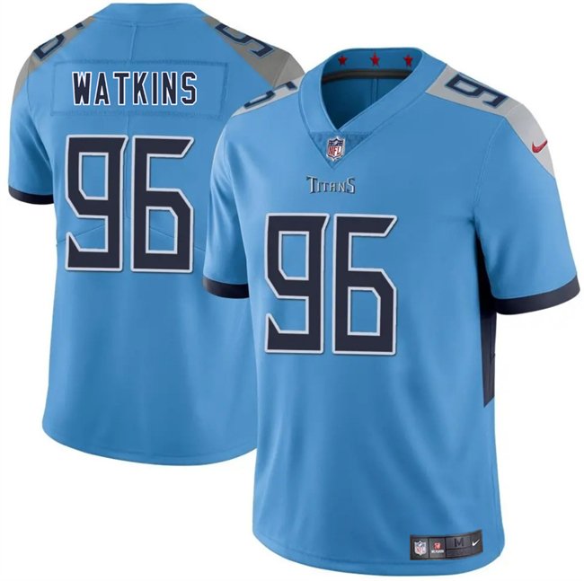 Blue Tennessee Titans #96 Carlos Watkins 2025 Vapor Limited Stitched Football Jersey - TNT268