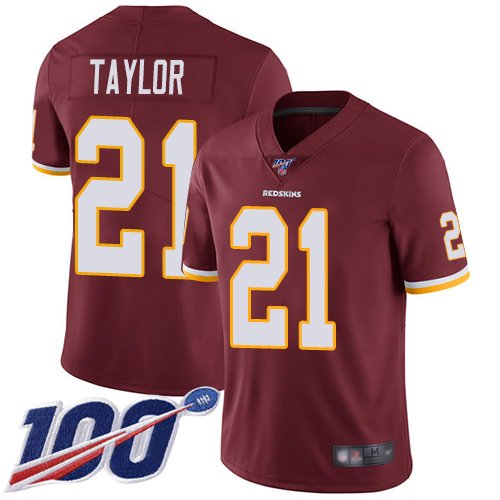 Nike Redskins #21 Sean Taylor Burgundy Red Team Color Stitched NFL 100th Season Vapor Limited Jersey - WAC162