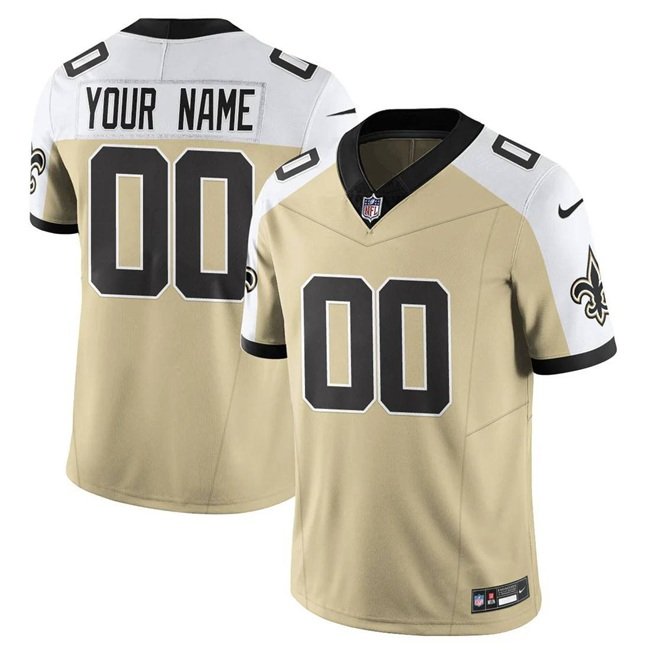 Gold/White New Orleans Saints Active Player Custom Alternate 2025 F.U.S.E. Vapor Limited Stitched Football Jersey - NOS226