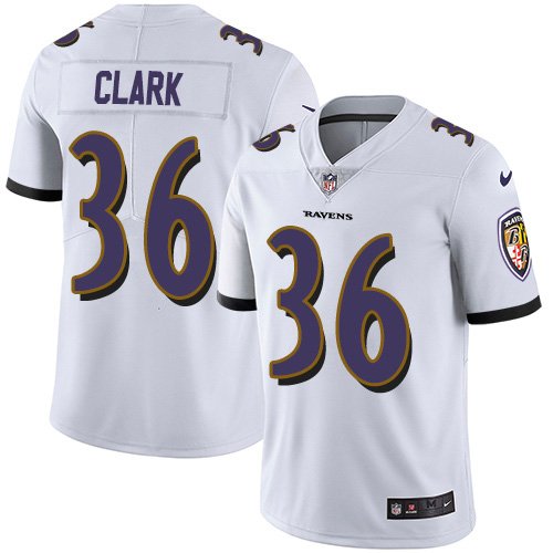 Nike Ravens #36 Chuck Clark White Stitched NFL Vapor Untouchable Limited Jersey - BRJ294