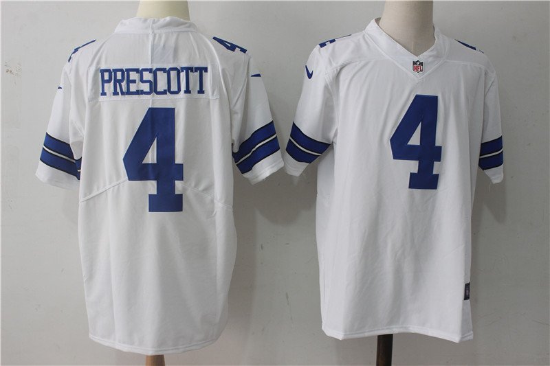 Nike Dallas Cowboys #4 Dak Prescott White Stitched NFL Vapor Untouchable Limited Jersey - DLC383