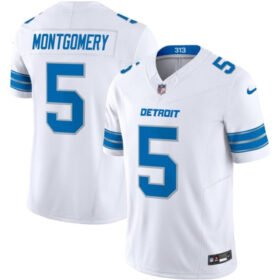 White Detroit Lions #5 David Montgomery 2024 F.U.S.E. Vapor Limited Stitched Jersey - DTL10