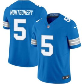 Blue Detroit Lions #5 David Montgomery 2024 F.U.S.E. Vapor Limited Stitched Jersey - DTL96