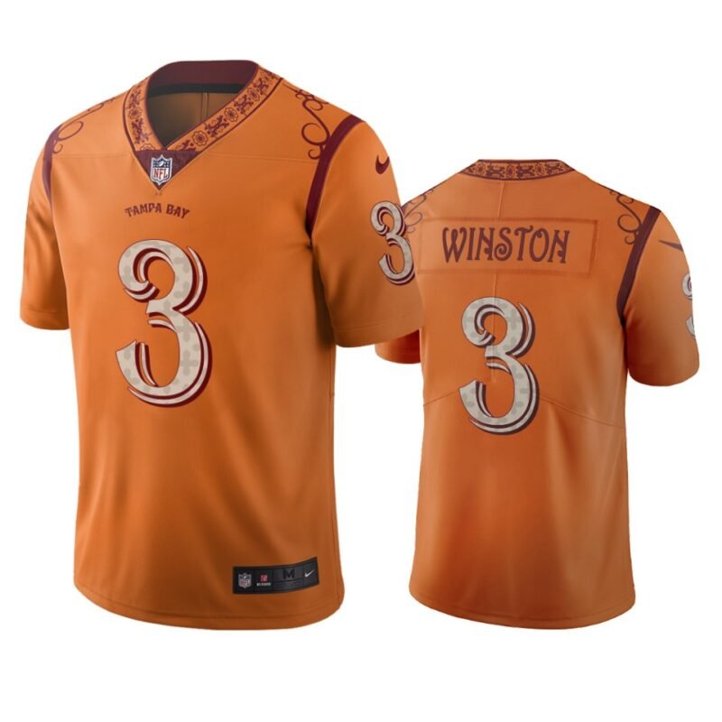 Tampa Bay Buccaneers #3 Jameis Winston Orange Vapor Limited City Edition Jersey - TBB198