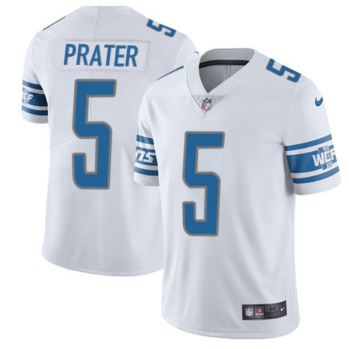 Nike Lions #5 Matt Prater White Stitched NFL Vapor Untouchable Limited Jersey - DTL271