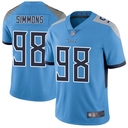 Nike Titans #98 Jeffery Simmons Light Blue Alternate Stitched NFL Vapor Untouchable Limited Jersey - TNT133