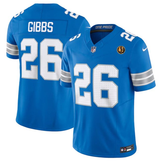 Blue Detroit Lions #26 Jahmyr Gibbs 2024 F.U.S.E. With John Madden PatchVapor Limited Stitched Jersey - DTL56