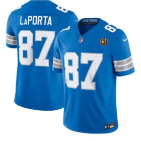 Blue Detroit Lions #87 Sam LaPorta 2024 F.U.S.E. With John Madden PatchVapor Limited Stitched Jersey - DTL281
