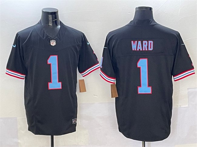 Black Tennessee Titans #1 Cameron Ward 2025 Draft F.U.S.E. Vapor Limited Stitched Football Jersey - TNT80