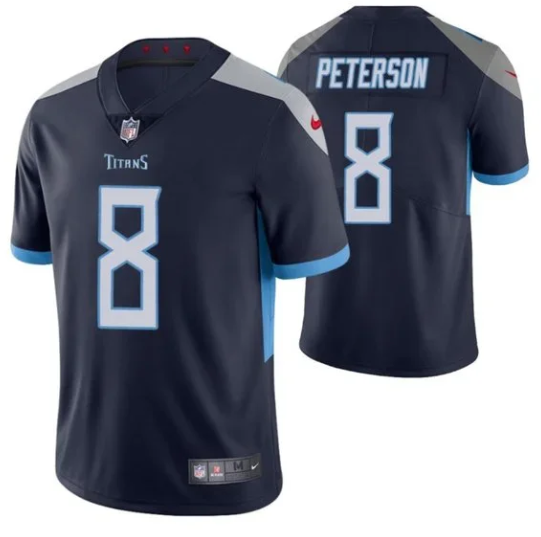 Navy Tennessee Titans #8 Adrian Peterson Vapor Untouchable Stitched Jersey - TNT129