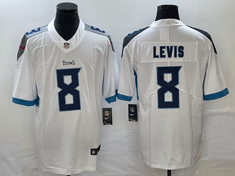 White Tennessee Titans #8 Will Levis Vapor Untouchable Stitched Jersey - TNT250