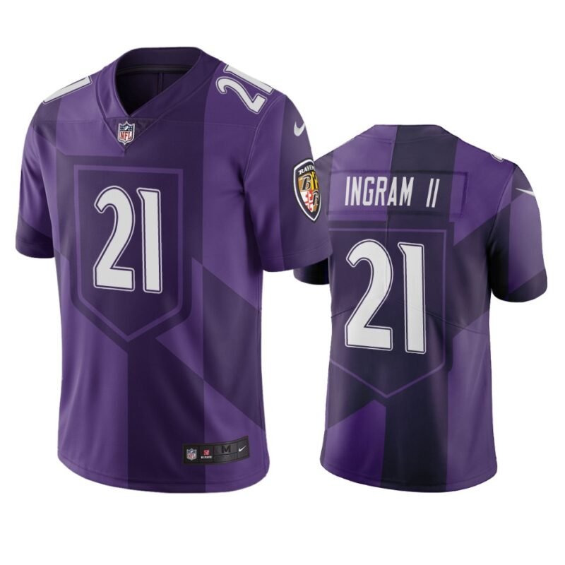 Baltimore Ravens #21 Mark Ingram Purple Vapor Limited City Edition NFL Jersey - BRJ213