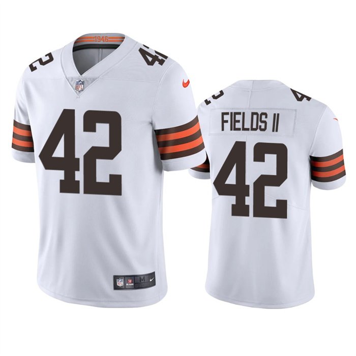 White Cleveland Browns #42 Tony Fields II Vapor Untouchable Limited Stitched Jersey - CLB261