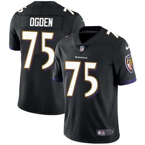 Nike Ravens #75 Jonathan Ogden Black Alternate Stitched NFL Vapor Untouchable Limited Jersey - BRJ283