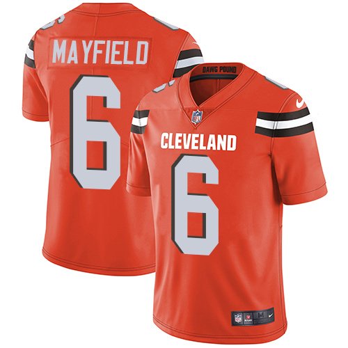 Nike Browns #6 Baker Mayfield Orange Alternate Stitched NFL Vapor Untouchable Limited Jersey - CLB184