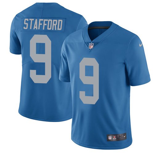 Nike Lions #9 Matthew Stafford Blue Throwback Stitched NFL Vapor Untouchable Limited Jersey - DTL221