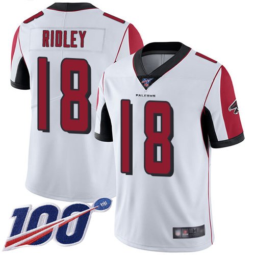 Nike Falcons #18 Calvin Ridley White Stitched NFL 100th Season Vapor Limited Jersey - AFJ186