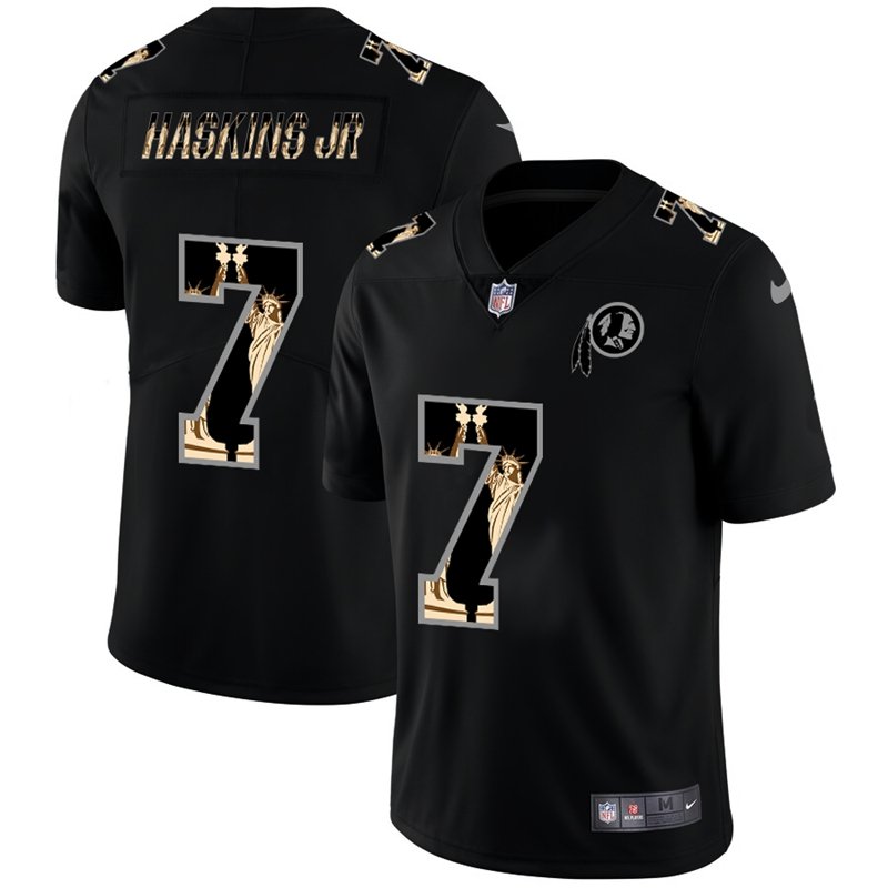 Washington Redskins #7 Dwayne Haskins Jr Carbon Black Vapor Statue Of Liberty Limited NFL Jersey - WAC13