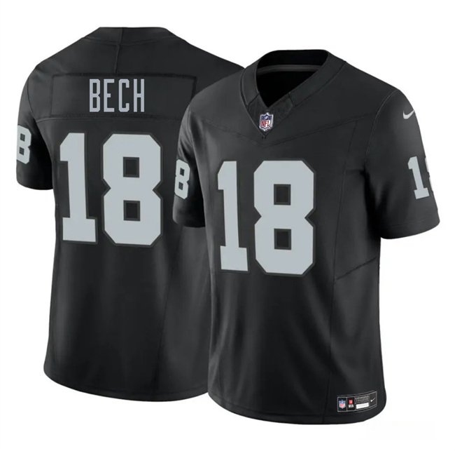 Black Las Vegas Raiders #18 Jack Bech 2025 Draft F.U.S.E. Vapor Untouchable Limited Stitched Football Jersey - LVR64