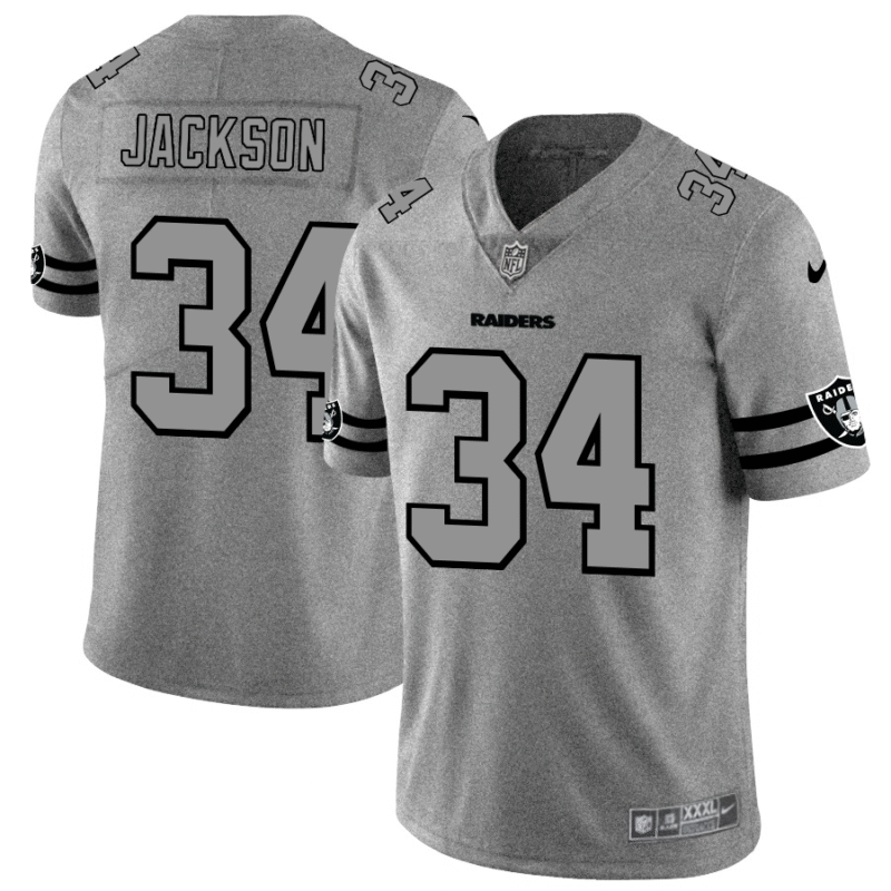 Las Vegas Raiders #34 Bo Jackson Nike Gray Gridiron II Vapor Untouchable Limited NFL Jersey - LVR129