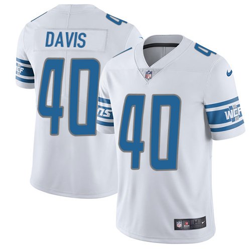 Nike Lions #40 Jarrad Davis White Stitched NFL Vapor Untouchable Limited Jersey - DTL129