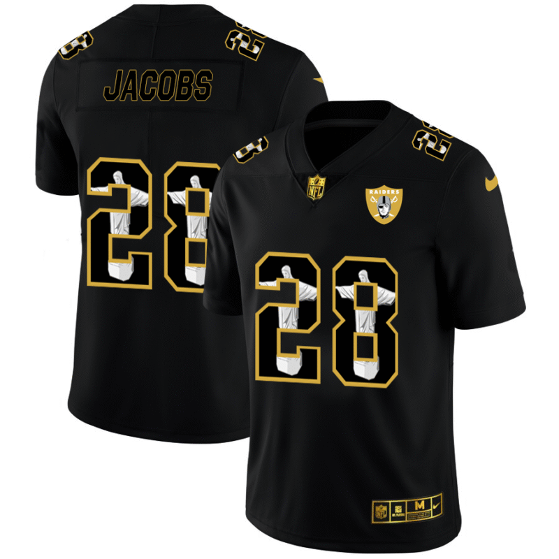 Las Vegas Raiders #28 Josh Jacobs Nike Carbon Black Vapor Cristo Redentor Limited NFL Jersey - LVR114