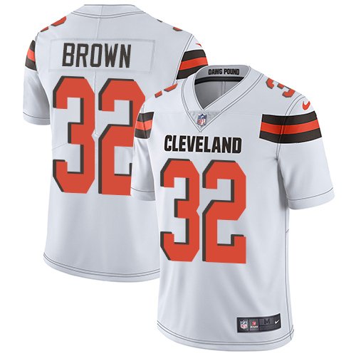 Nike Browns #32 Jim Brown White Stitched NFL Vapor Untouchable Limited Jersey - CLB202